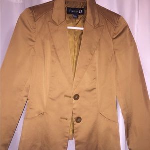 Forever 21 fitted gold blazer